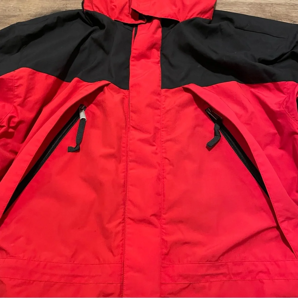 Vtg 90s The North Face Hydroseal Jacket Mens XL  Mountain Guide Red Black